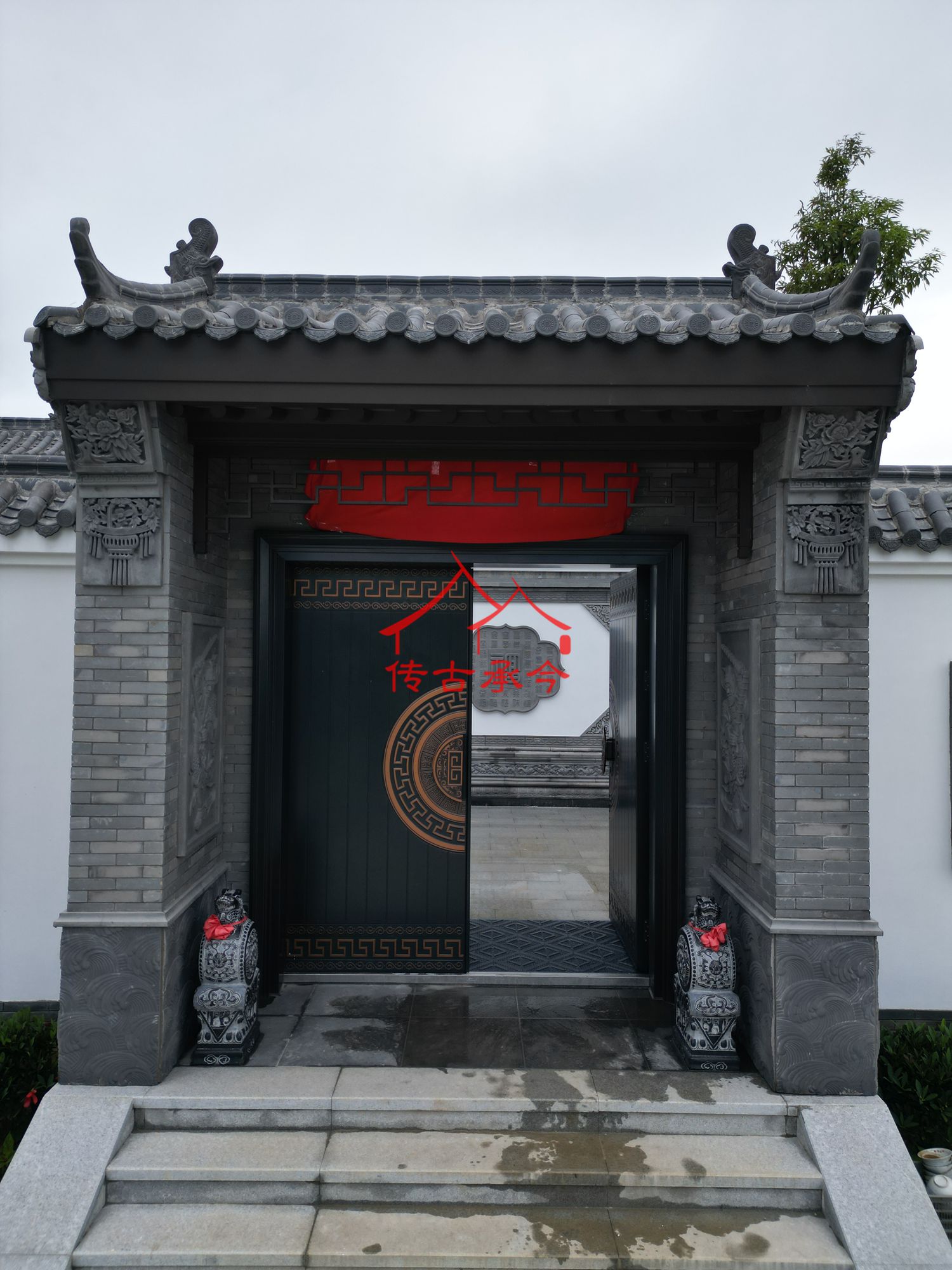 新中式庭院入戶門中式庭院大門庭院仿古門樓 