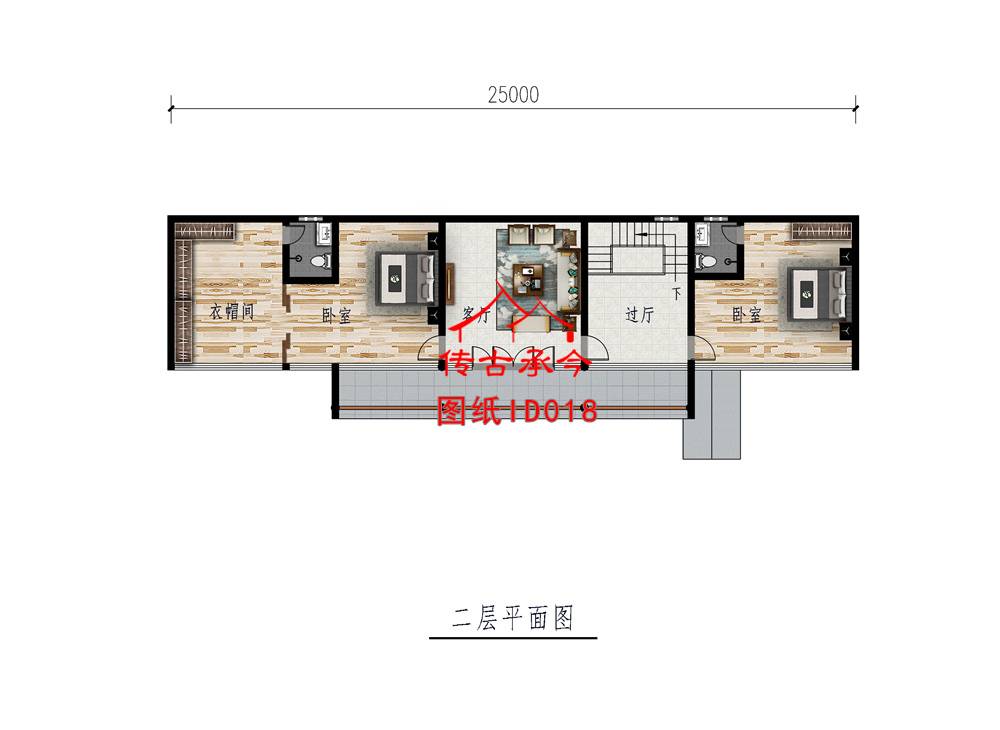 二層中式合院平面圖