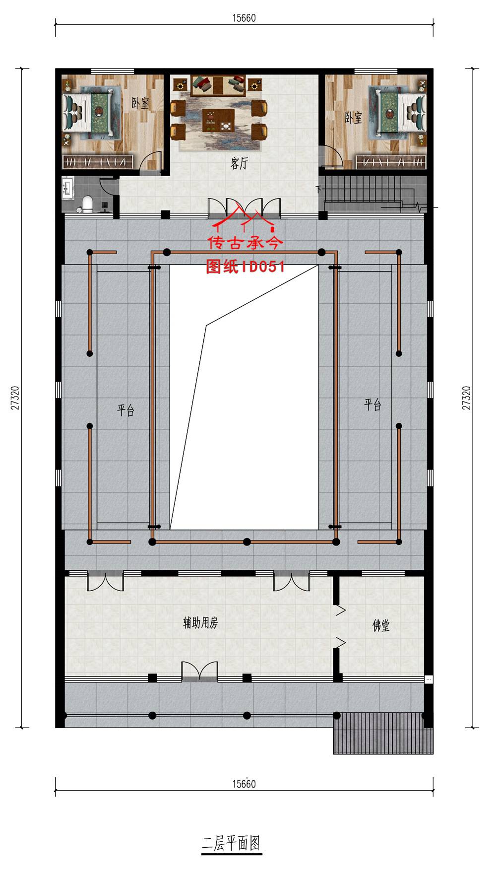 三層中式四合院別墅設(shè)計(jì)圖紙
