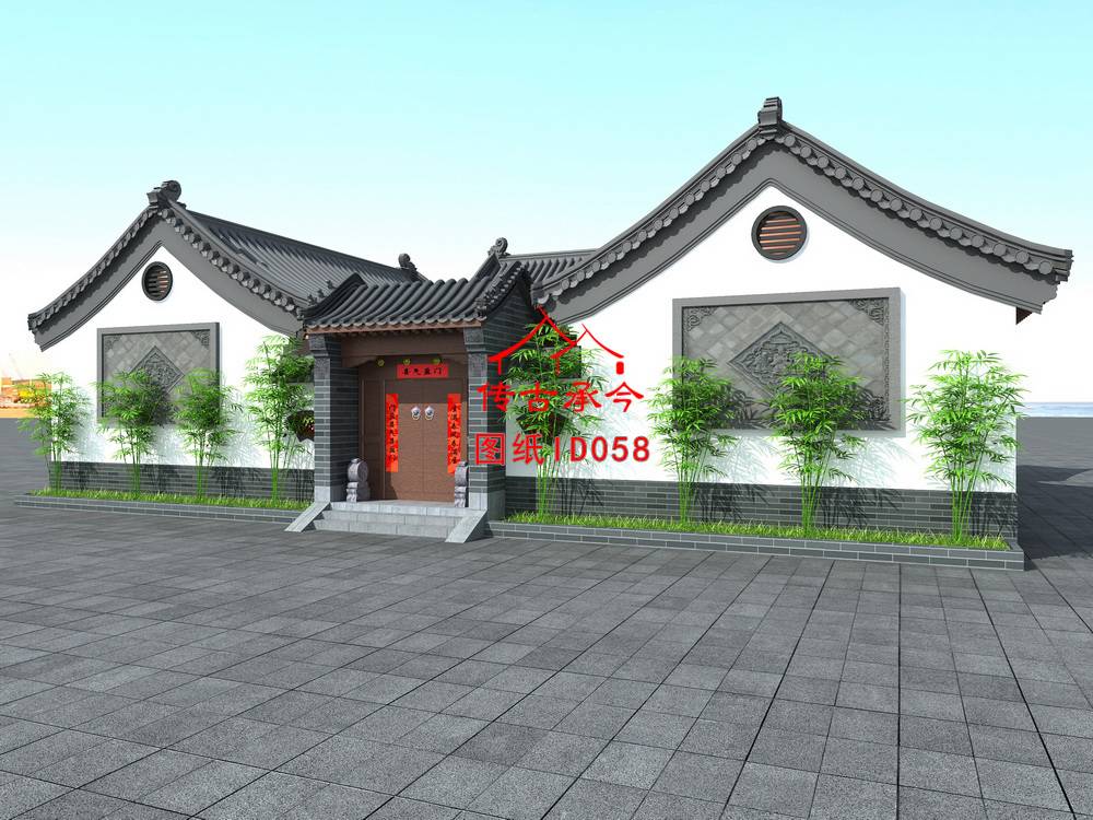 現(xiàn)代雙拼四合院設(shè)計(jì)圖