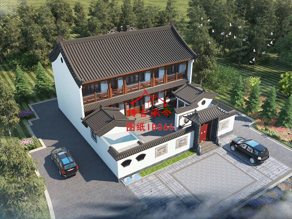 新中式四合院設(shè)計(jì)圖及效果圖