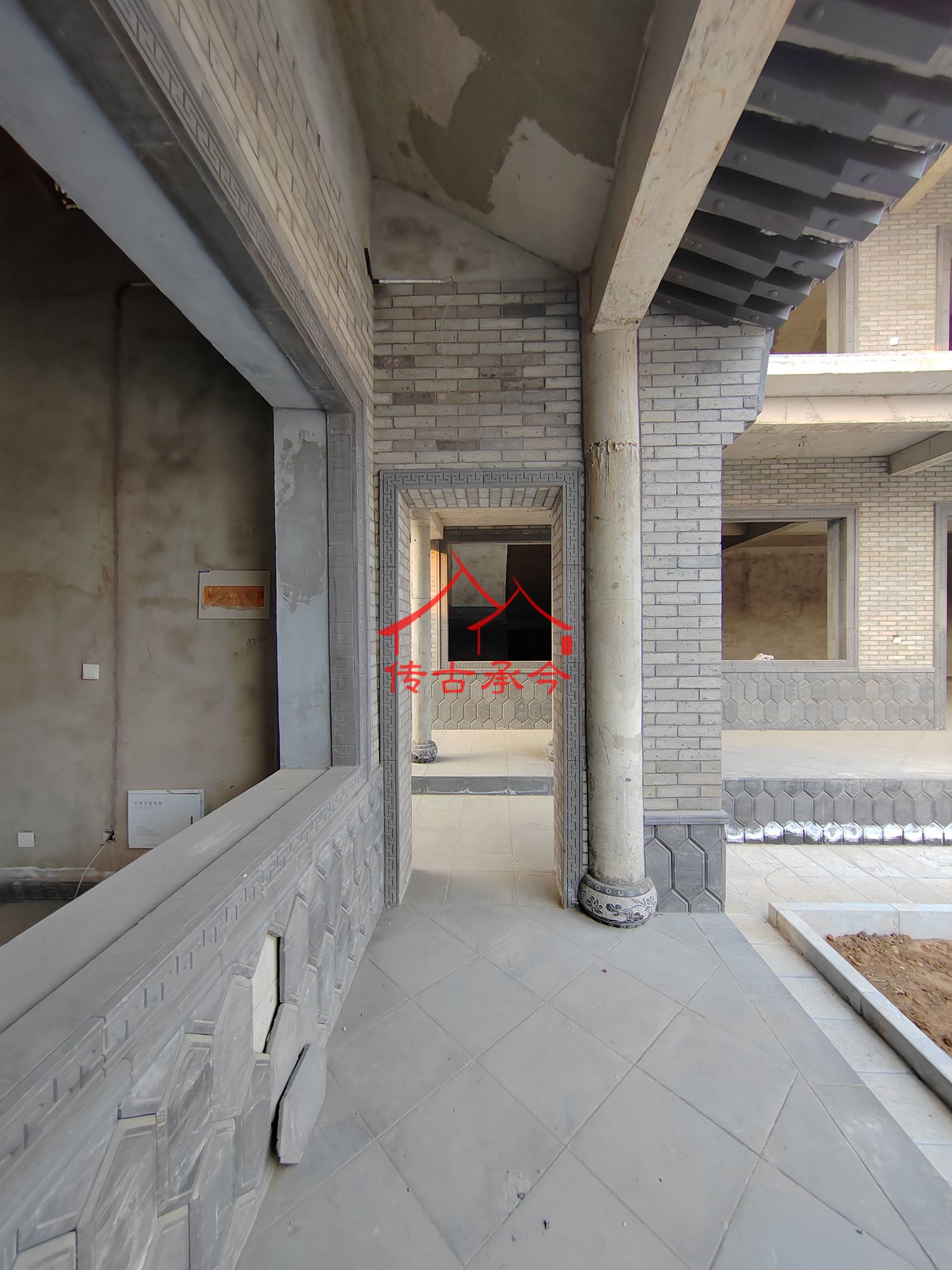 鄉(xiāng)村合院檐廊裝修、中式自建房檐下空間、宅院室內(nèi)外過渡走廊