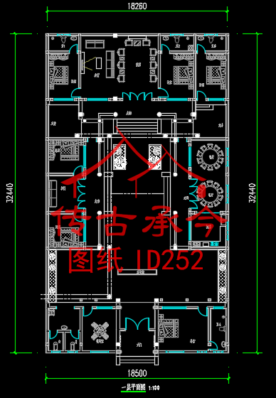 一層四合院南大門主房耳房廂房倒坐房平面圖