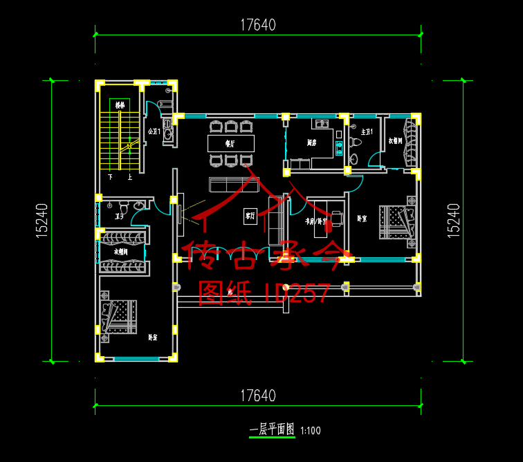 獨棟雙面布房二層平面圖