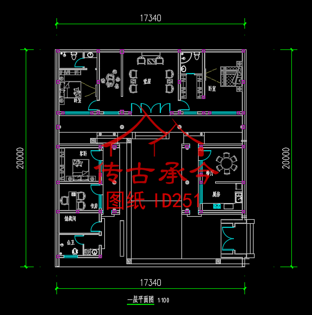 小戶型四合院三臥東門平面方案