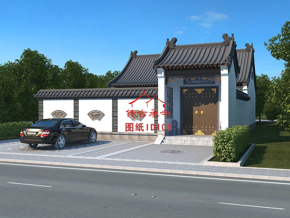 新中式合院外立面圖 