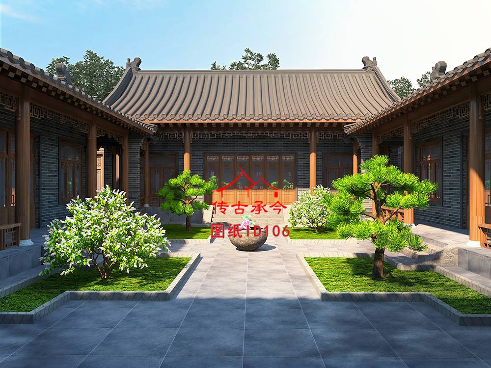 青磚三合院效果圖