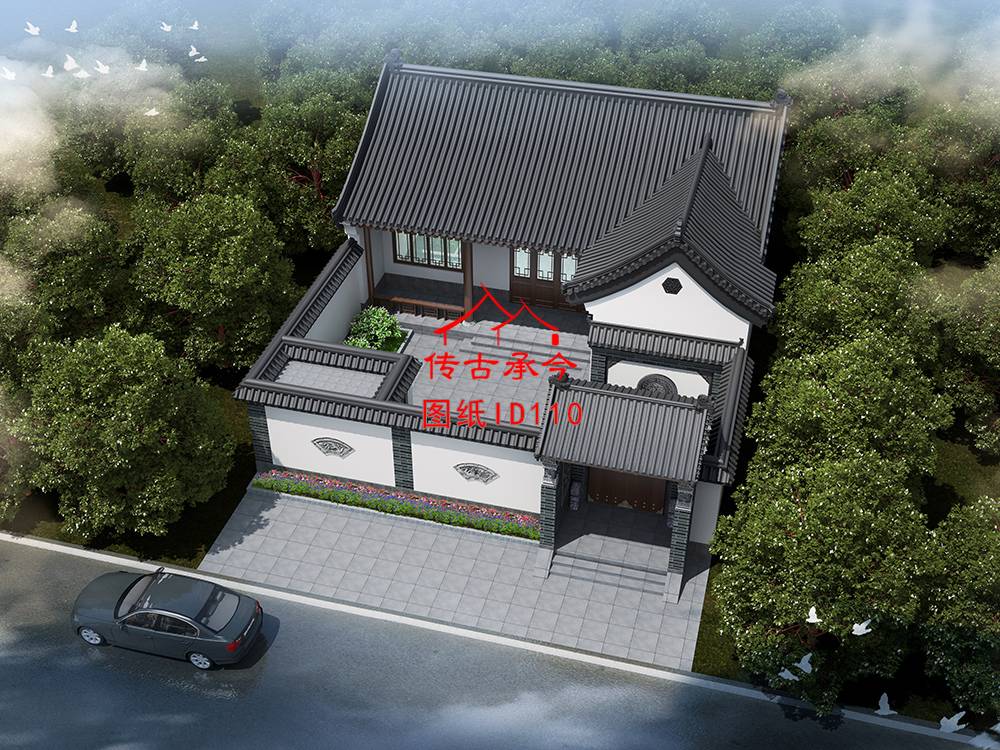 三開間小合院鳥瞰圖