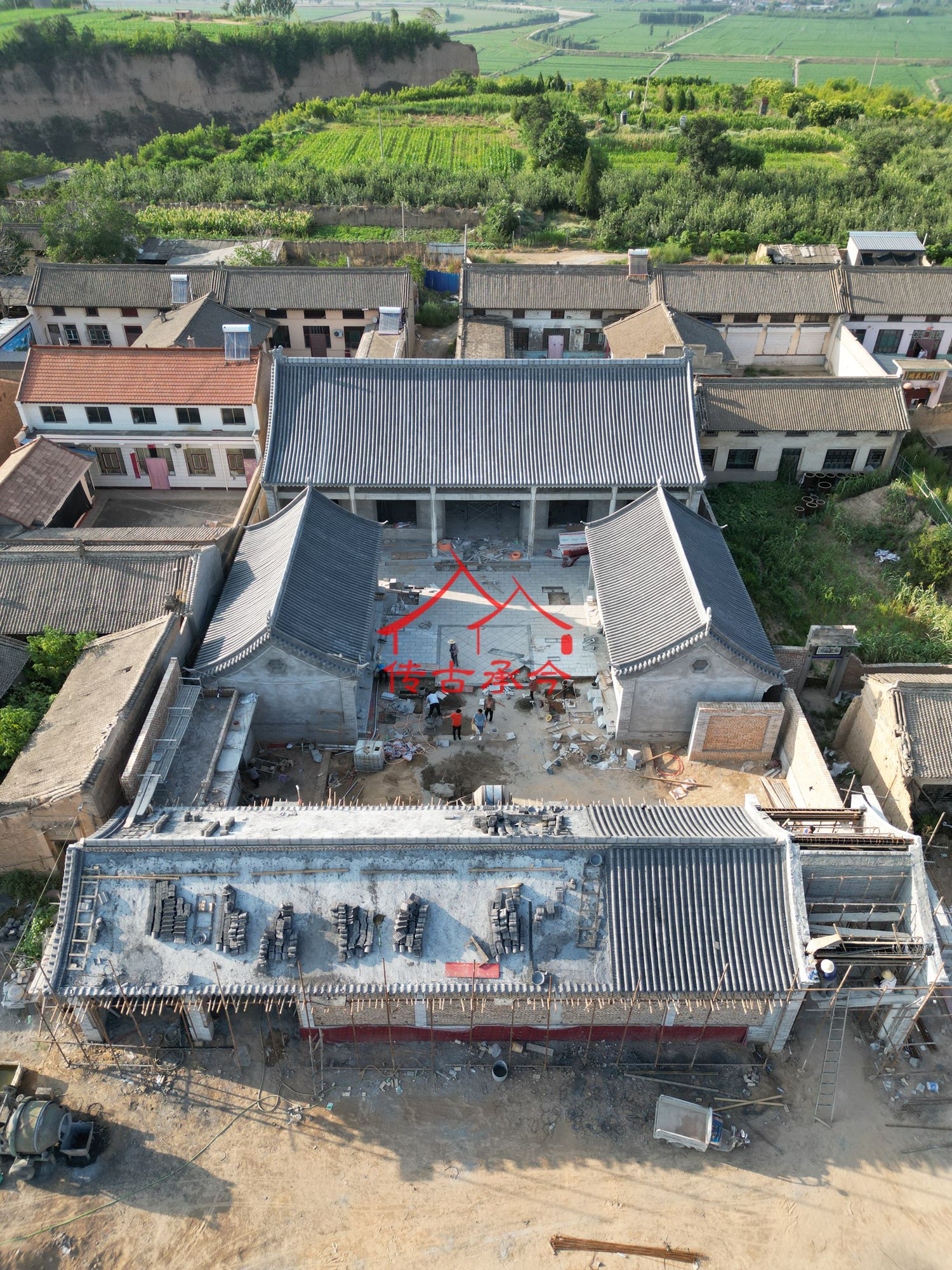 建設(shè)中的合院實景航拍