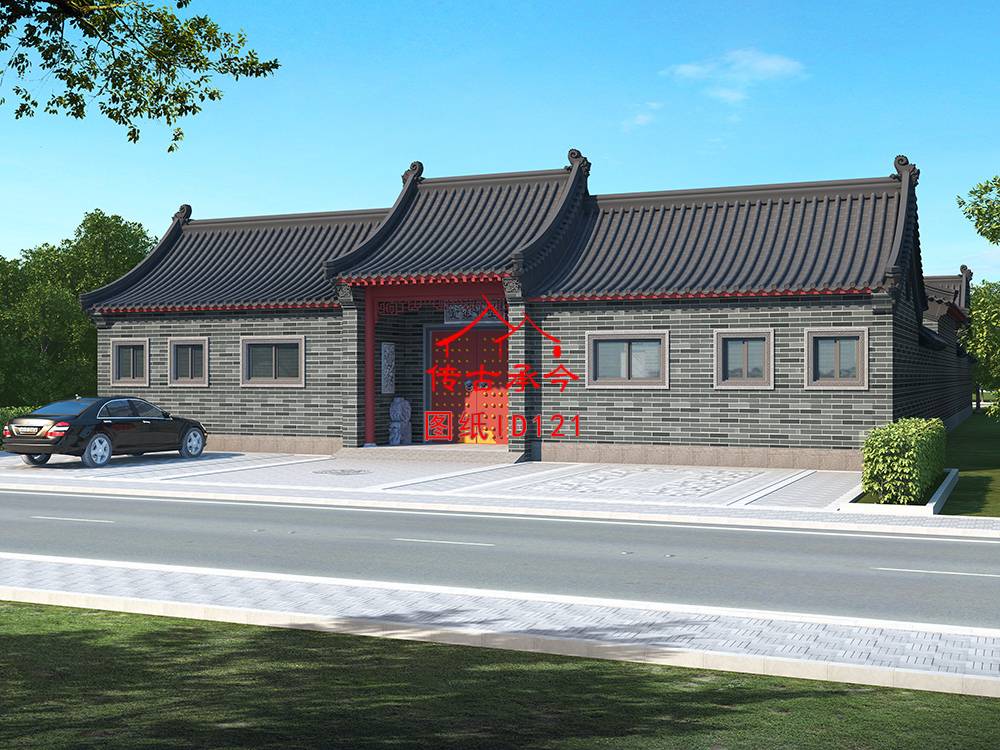 青磚風(fēng)格四合院外立面圖