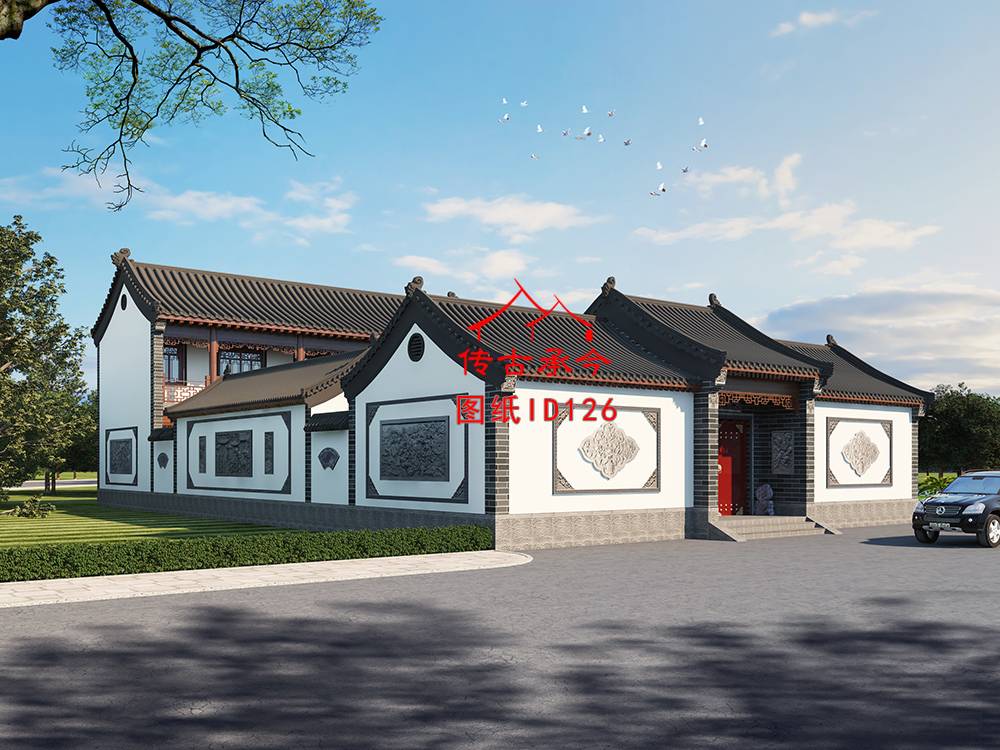 新中式四合院外立面圖