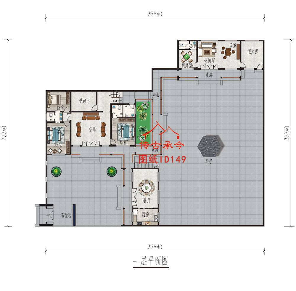 徽派四合院平面布置圖
