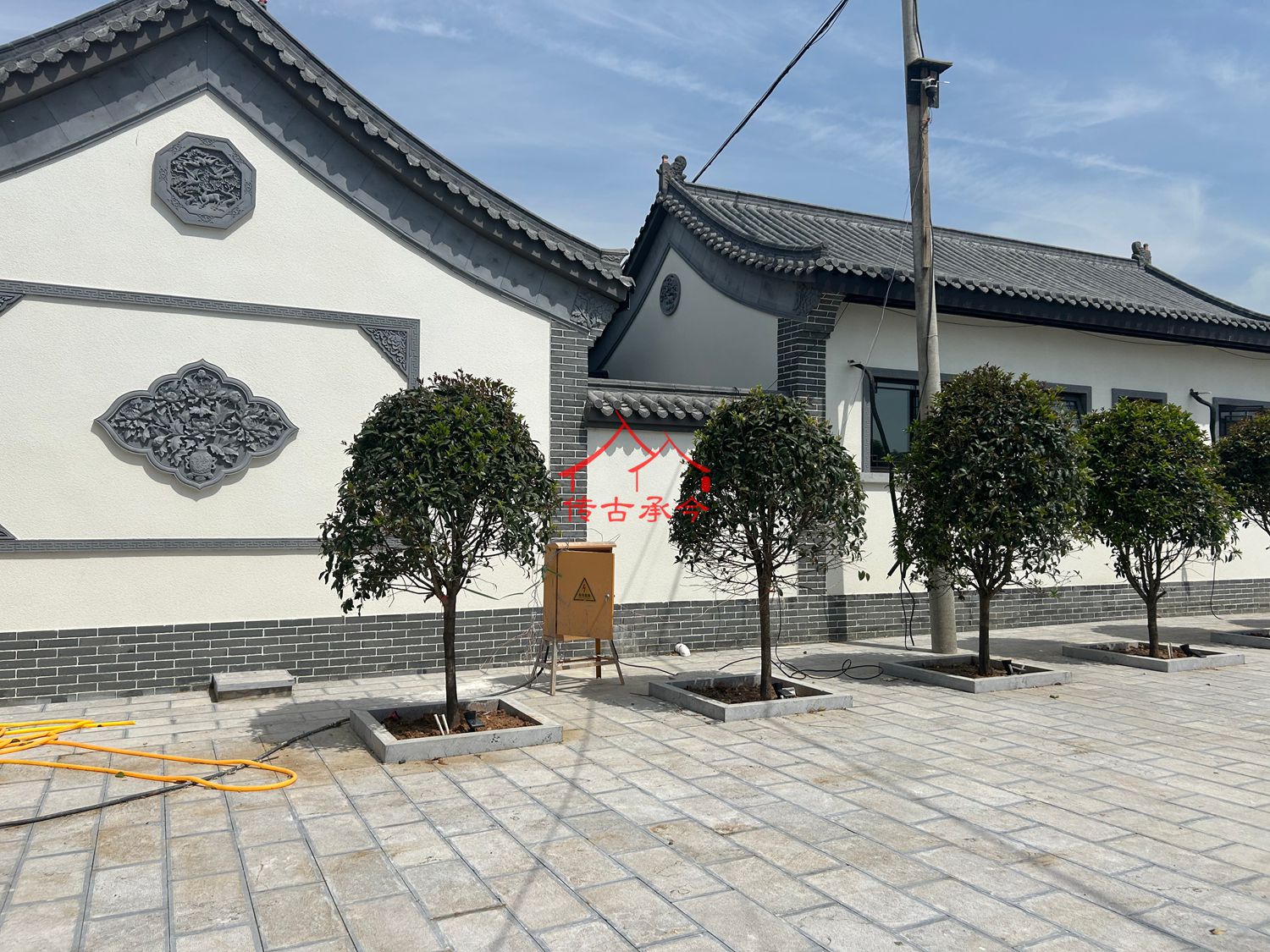 自建房庭院 施工中造景、鄉(xiāng)村合院 景觀布置實(shí)景