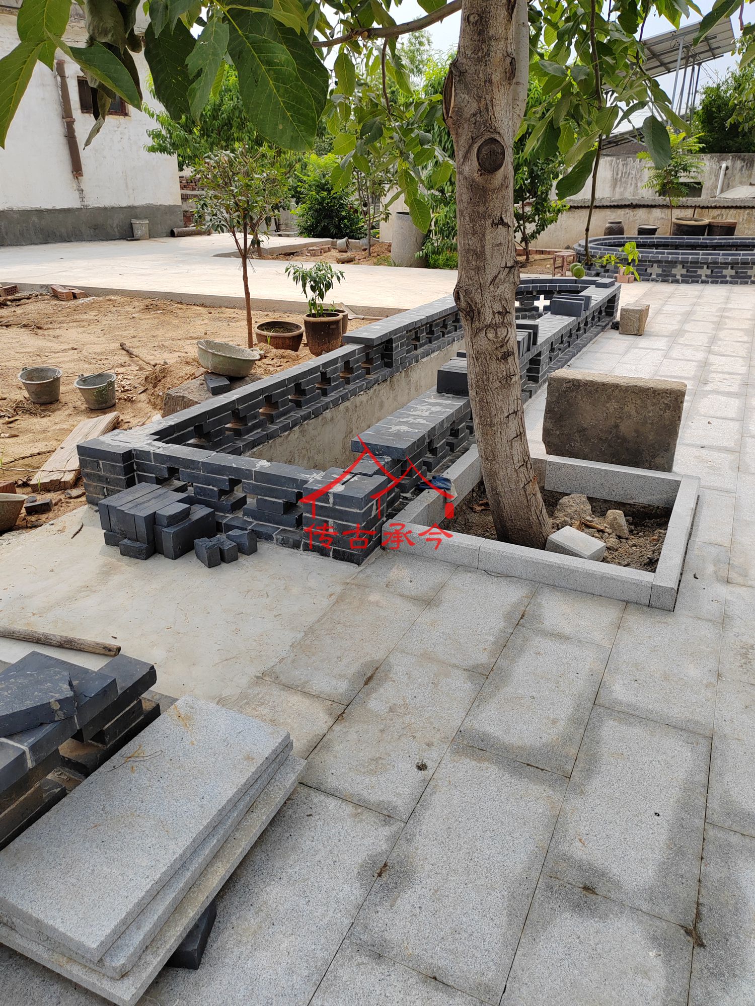 中式自建房 青磚建筑 庭院布局