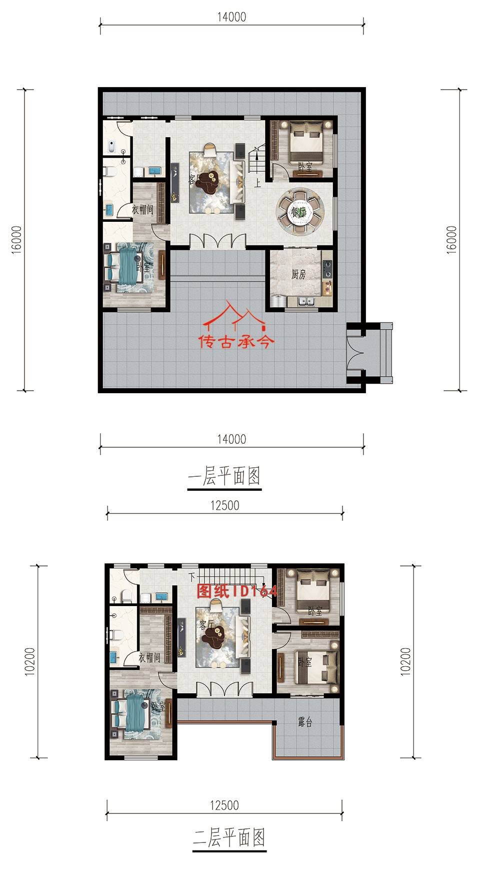 蘇式兩層合院別墅平面布置圖