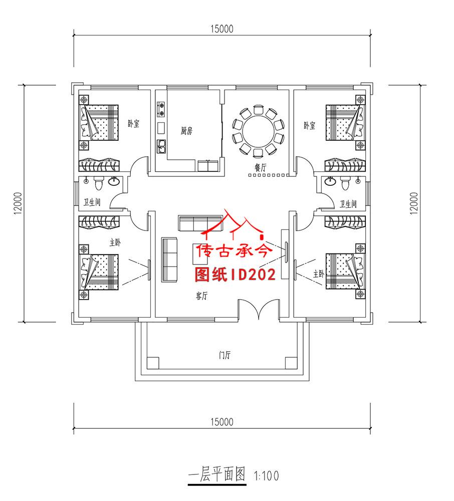 新中式合院別墅平面圖