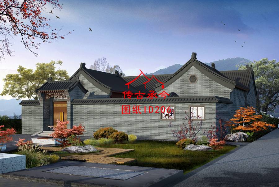 農(nóng)村青磚三合院自建房