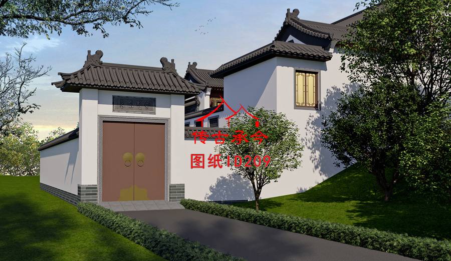 新中式農(nóng)村自建房門樓