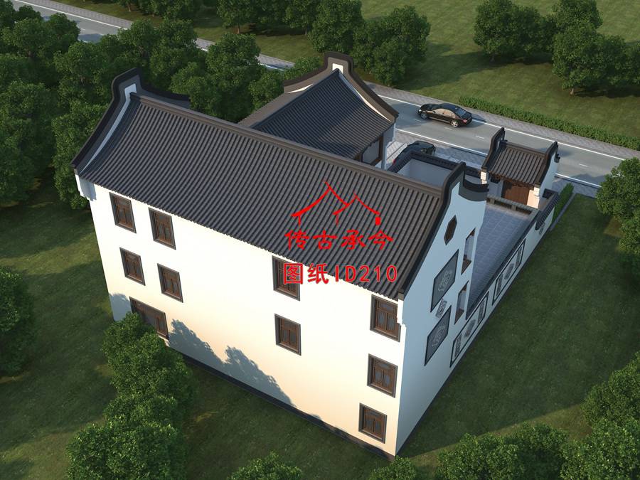 三層新中式三合院自建房