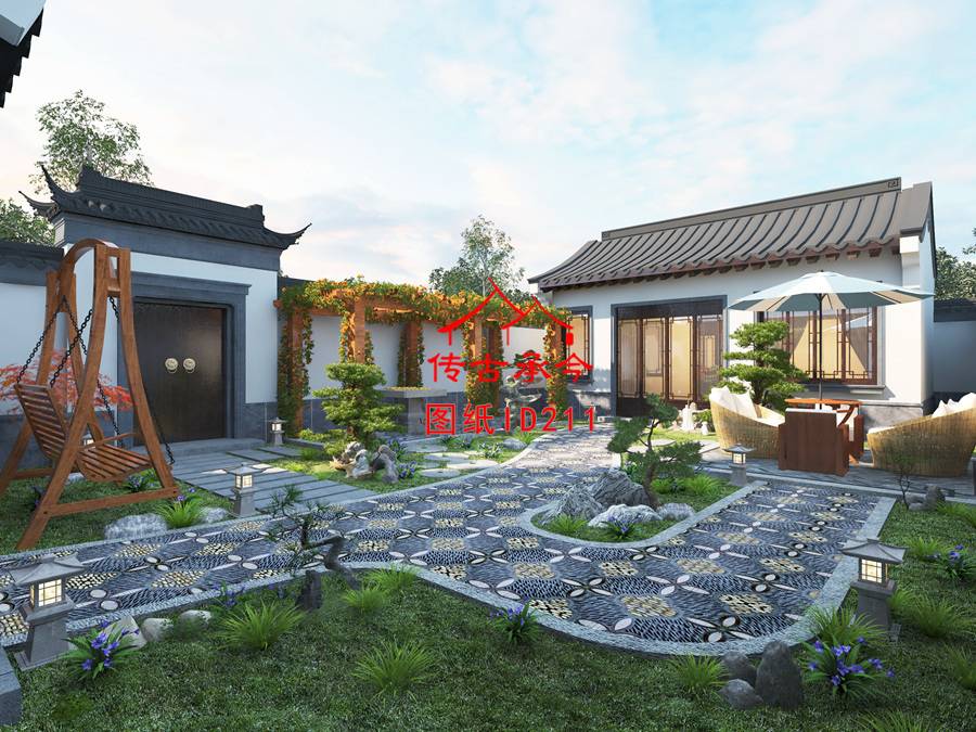 四合院庭院設(shè)計效果圖