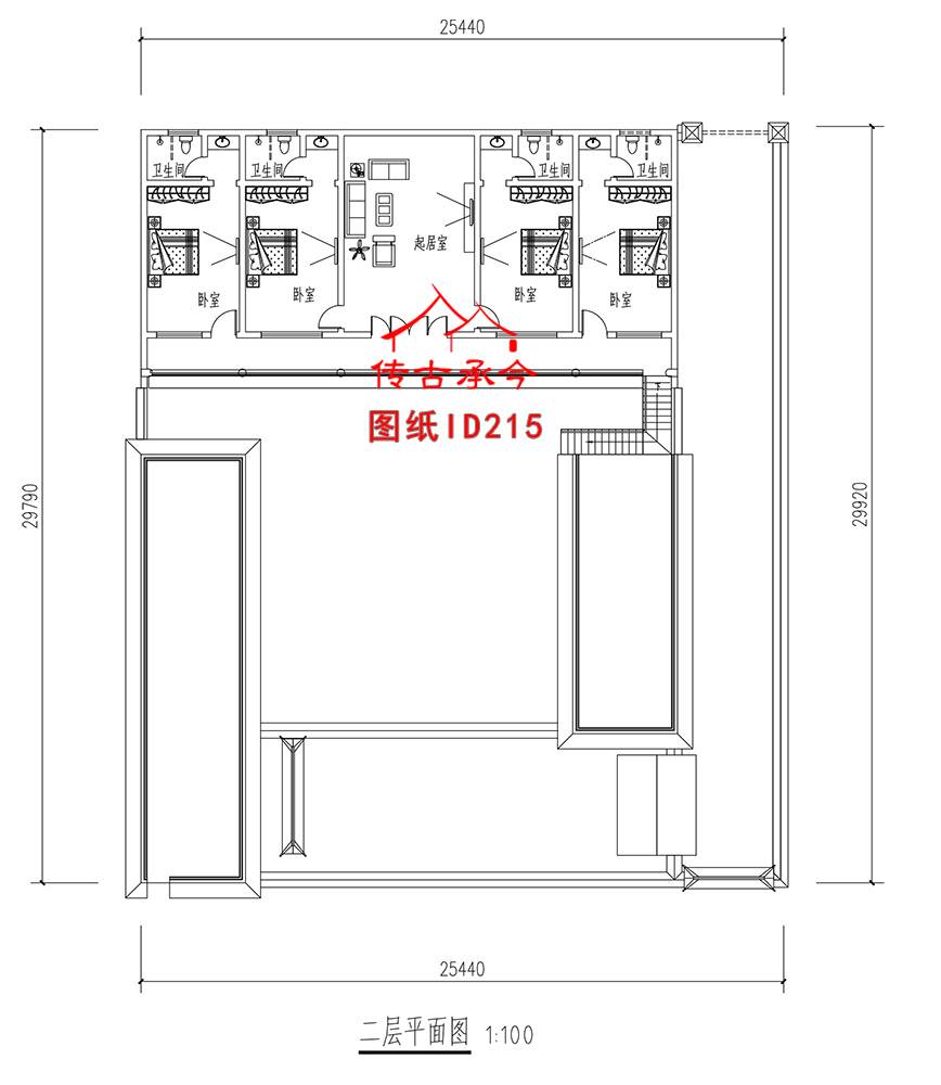 三合院自建房二層平面圖