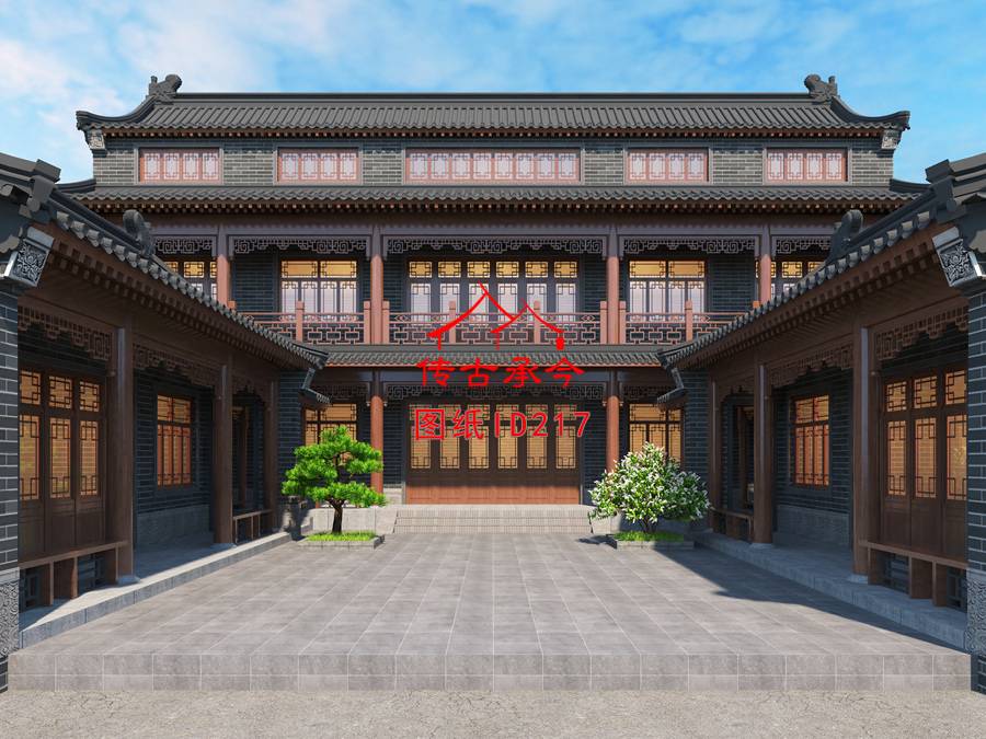 青磚三合院院內(nèi)效果