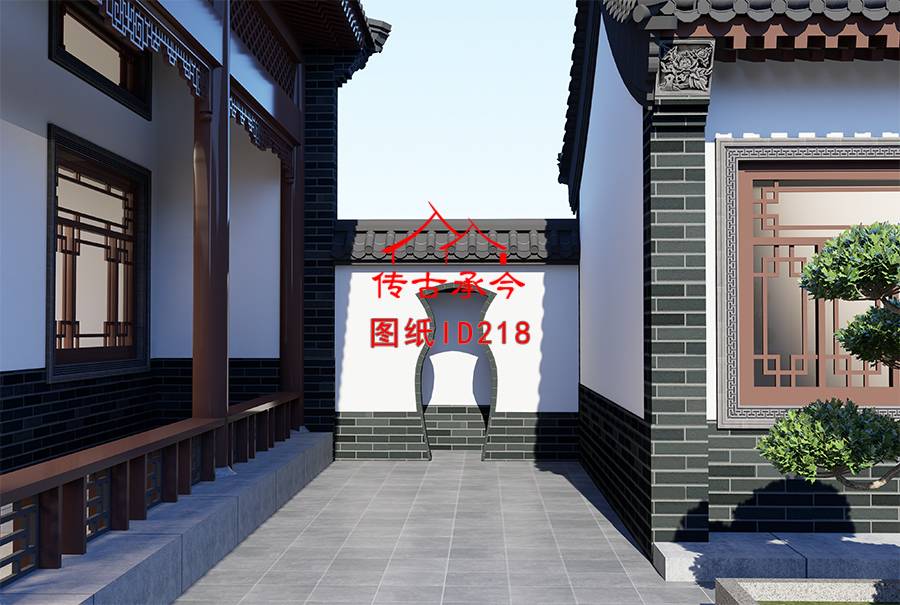 四合院院內(nèi)局部效果圖