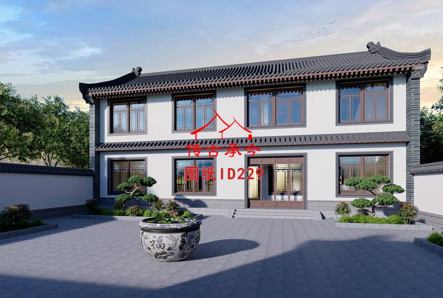 二層小院帶景觀效果圖
