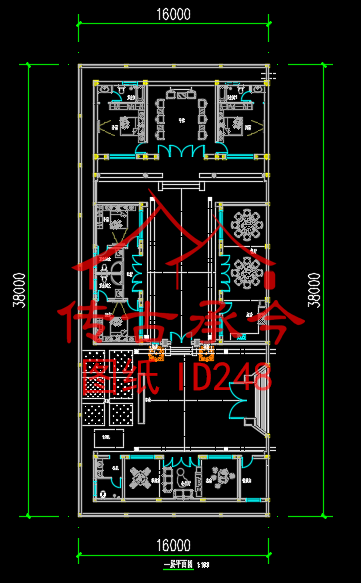 小開間16M四合院二進(jìn)平面圖