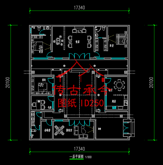 傳統(tǒng)四合院一層一進(jìn)東大門(mén)四合院平面圖