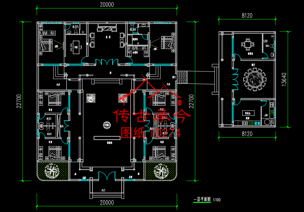 中式小四合院設(shè)計(jì)平面圖