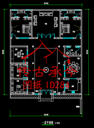 中式小四合院設計平面圖
