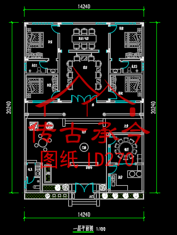 傳統(tǒng)四核布置東廂房平面圖