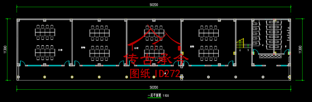 中式辦公樓一層平面圖