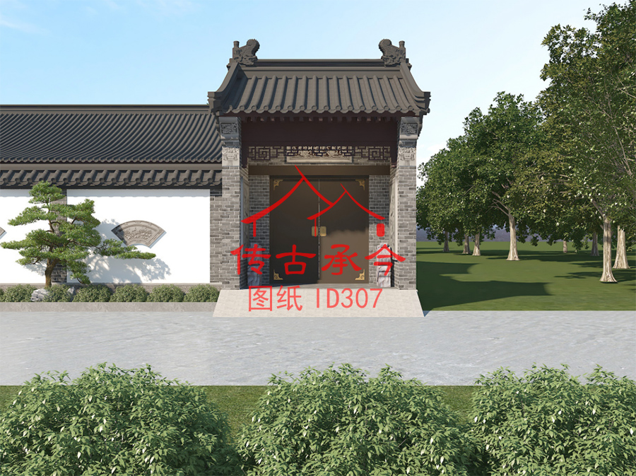 小型合院大門效果圖