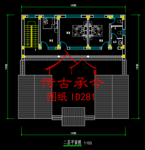 兩層樓四合院二層設(shè)計(jì)圖 