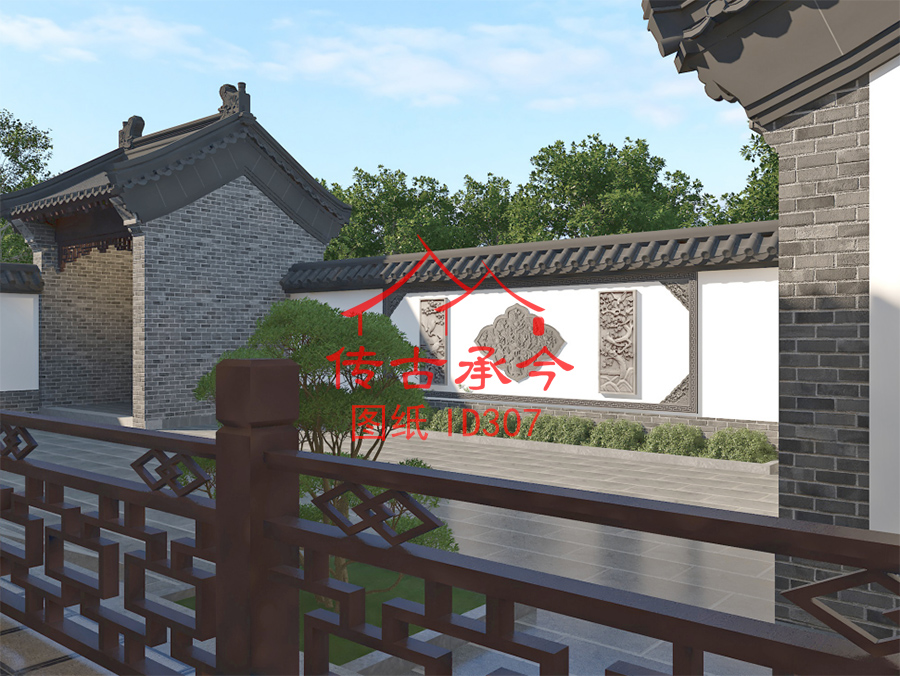 小型合院圍墻裝飾效果圖