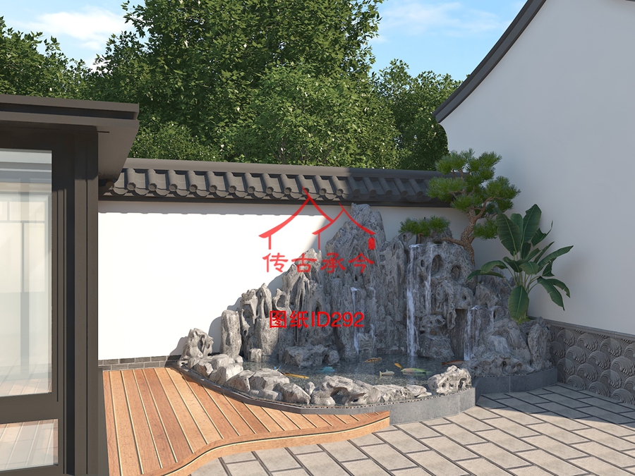 四合院景觀設(shè)計(jì)效果圖
