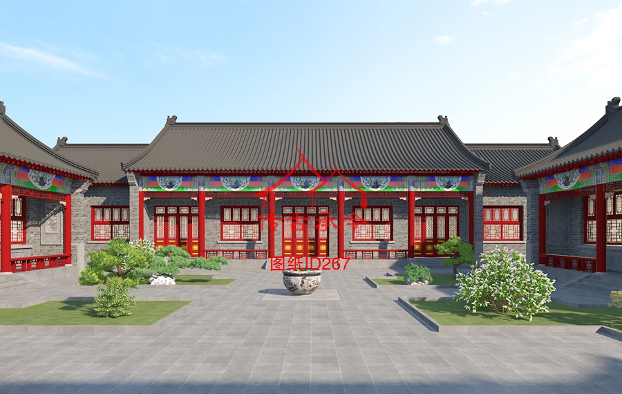 三道梁座凳彩繪效果圖