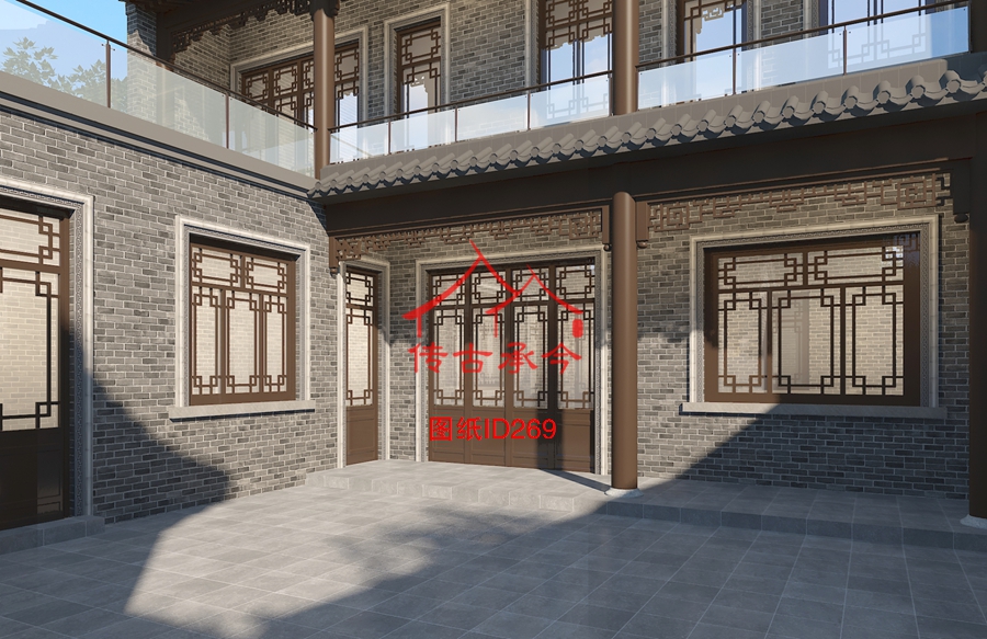 院內(nèi)景觀二層露臺(tái)院內(nèi)效果圖