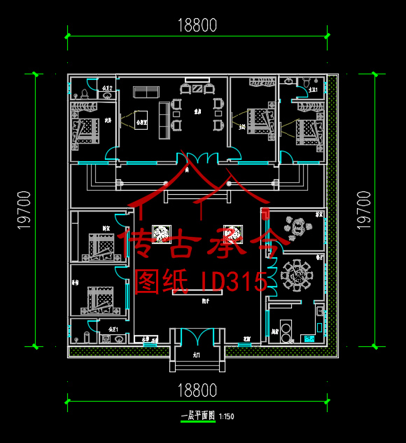 農(nóng)村小型合院平面圖