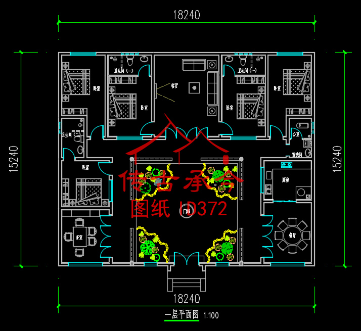 蘇式三合院平面布局圖