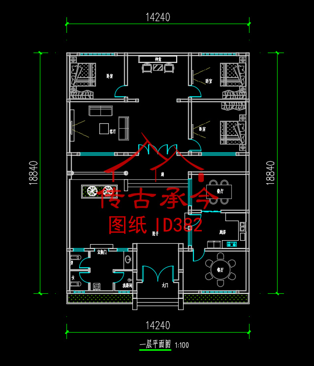 小型三合院平面布局圖