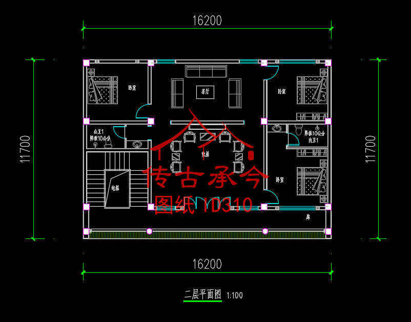大型四合院設(shè)計(jì)二層