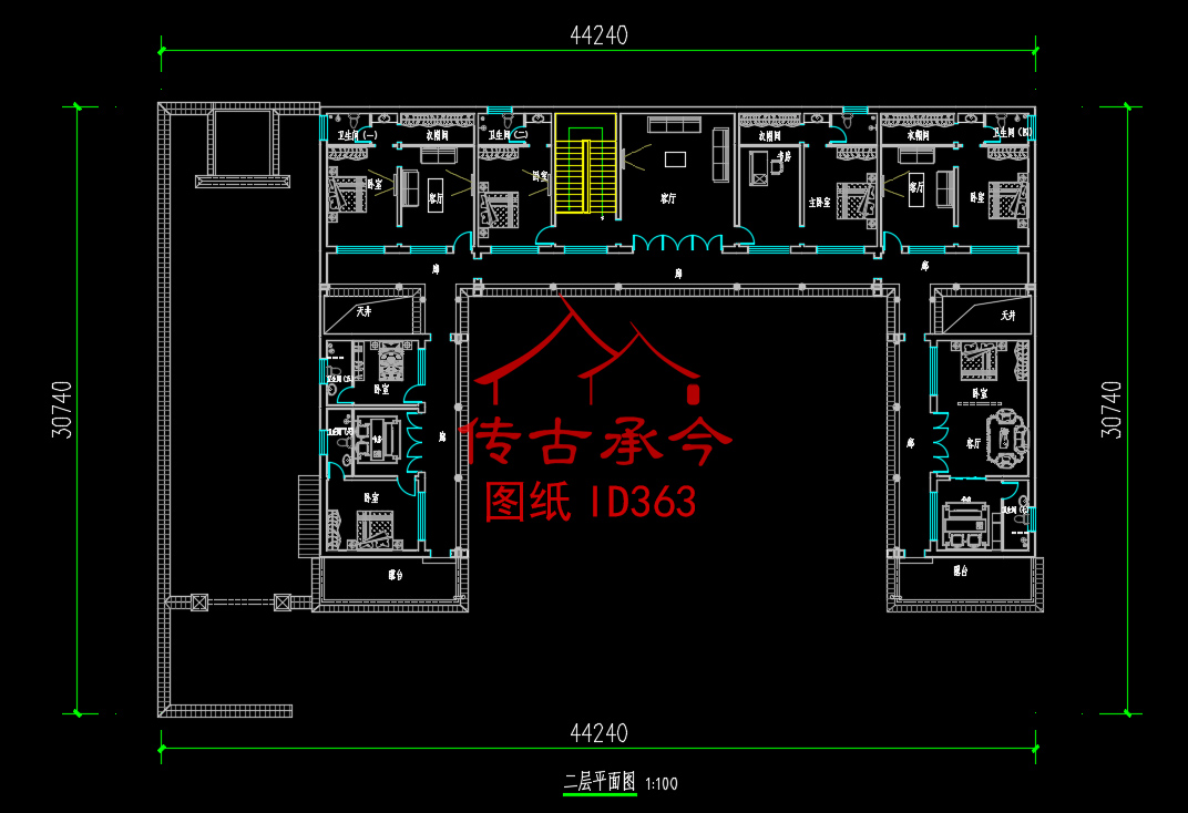 三合院平面布局圖