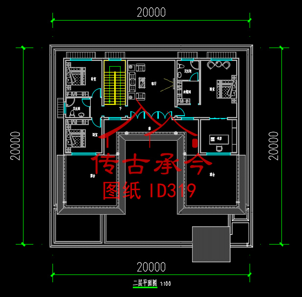 二層蘇式合院平面布局圖