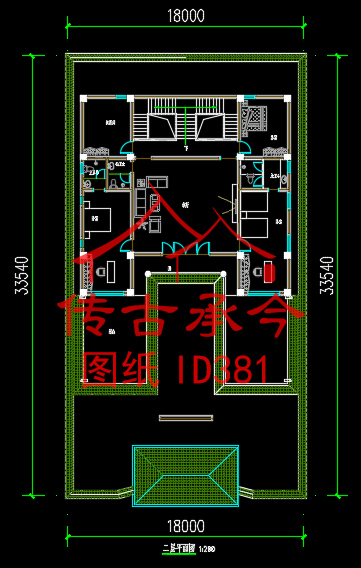 新中式別墅二層平面布置圖