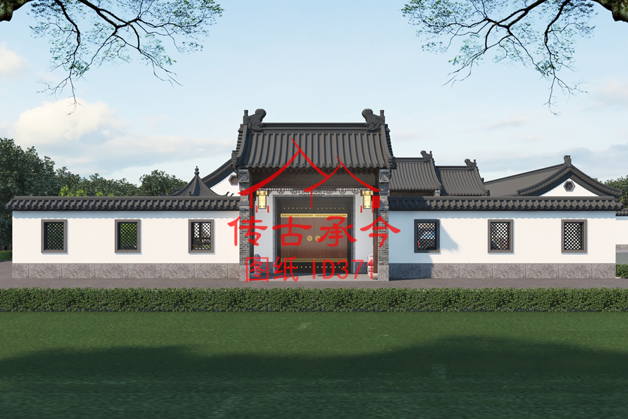 四合院大門(mén)效果圖