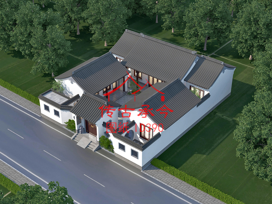 蘇派三合院鳥瞰圖