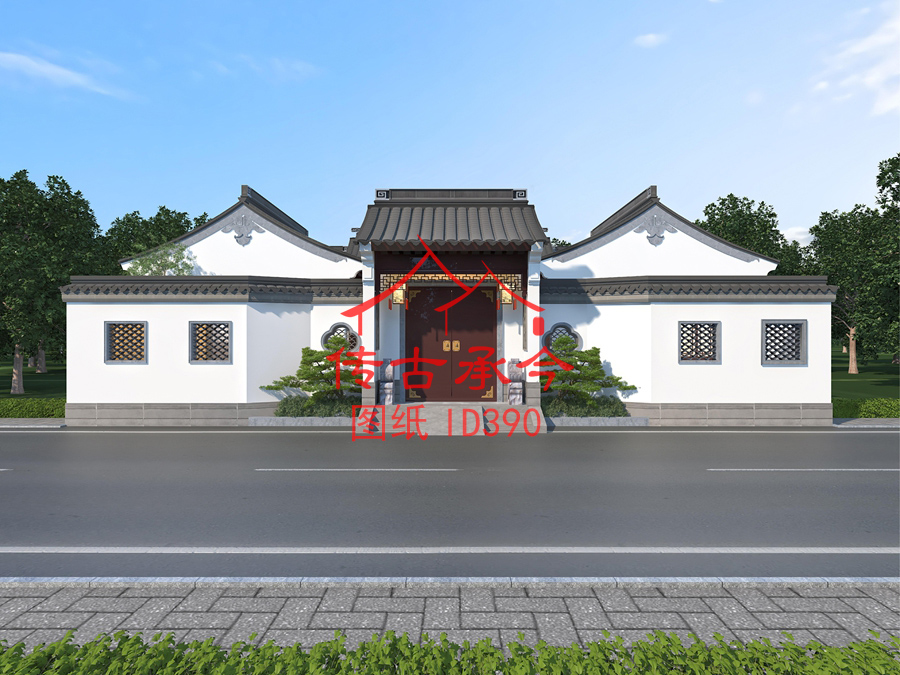 蘇派院子大門效果圖